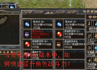 传奇私服185版本中,如何快速提升角色战斗力? 传奇私服185版本中,如何快速提升角色战斗力?